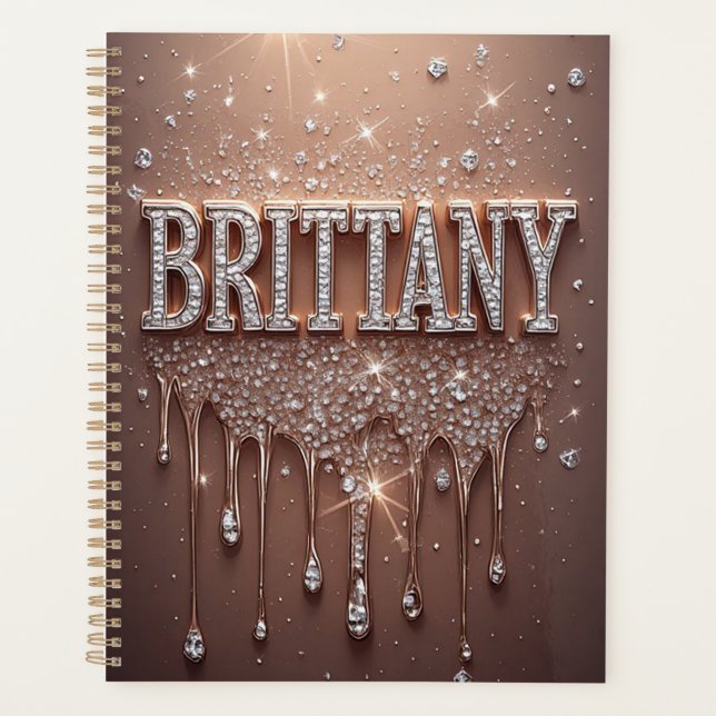 Brittany Nom en rose gold pailleté (Devant)