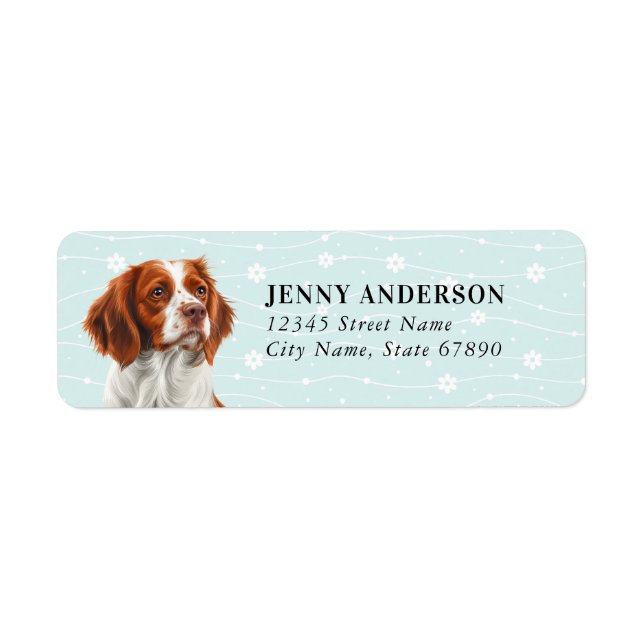 Brittany Spaniel Dog Retourner l'adresse Étiquette (Devant)