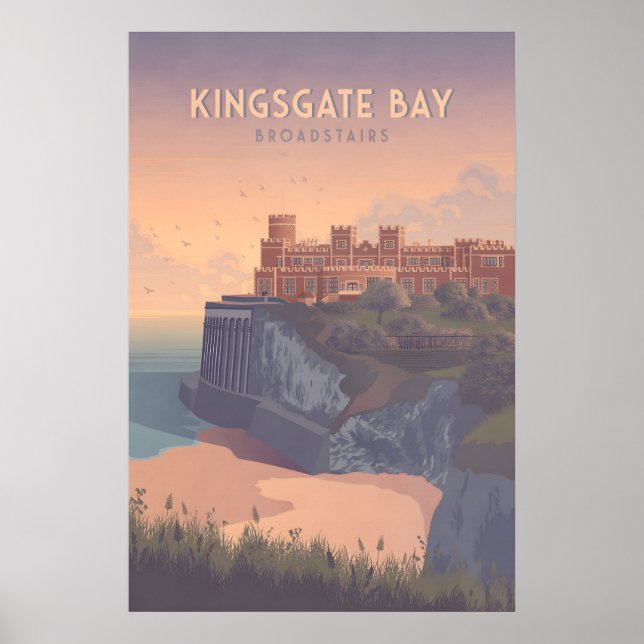 Broadstairs Bay de Kingsgate Affiche de voyage au  (Devant)