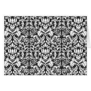 Brocard de dentelle en damas noir et blanc vintage