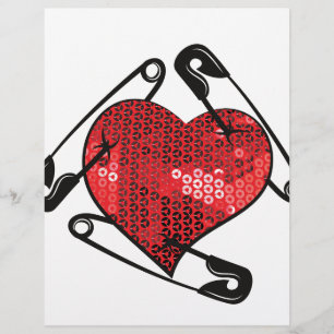 broche de sécurité des paillettes rouges