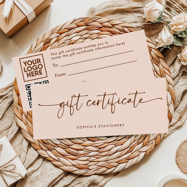 Broche neutre et script Brown | Certificat cadeau (Créateur téléchargé)