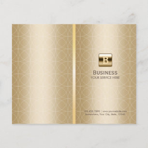 Brochure Bi-Fold Luxury Gold Monogramme