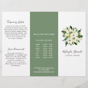 Brochure Blancs Floral Élégante Business Trifold