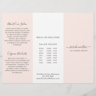 Brochure Bleu Rose Élégante Business Trifold