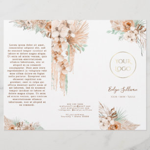 brochure boho tropical beige et menthe