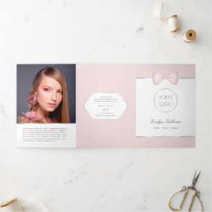 Brochure Coquette Pink Bow Trifold