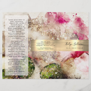 Brochure couleur parties scintillant rose vert