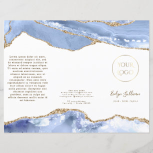 Brochure d'agate bleu fleur