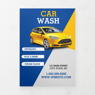 Brochure de lavage de voiture Tri-Fold Modèle prom