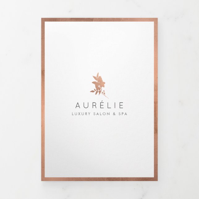 Brochure de luxe Rose Gold Floral (Page de couverture)