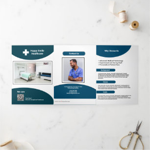Brochure de marketing Hôpital simple bleu et blanc