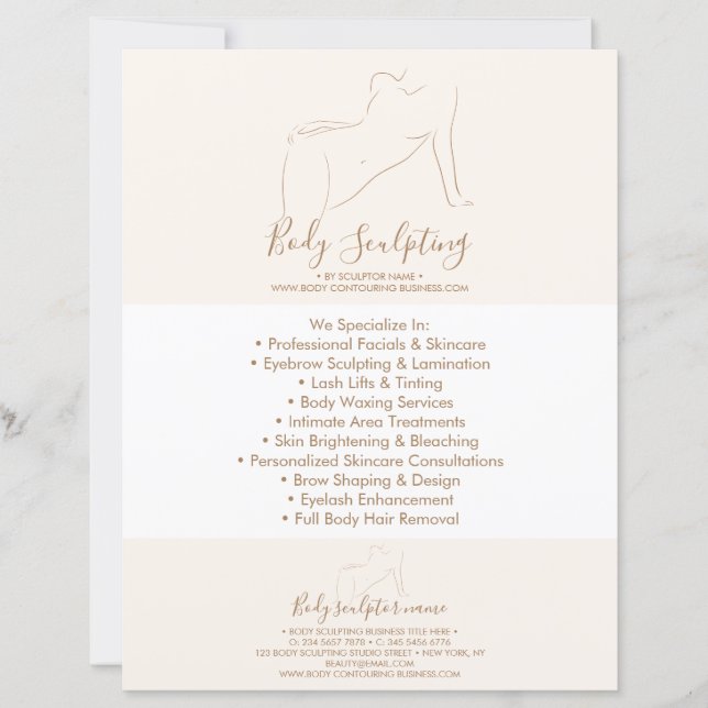 Brochure de massage de beauté sculptante pour le c (Devant)