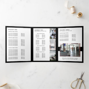 Brochure de prix minimaliste moderne noir et blanc
