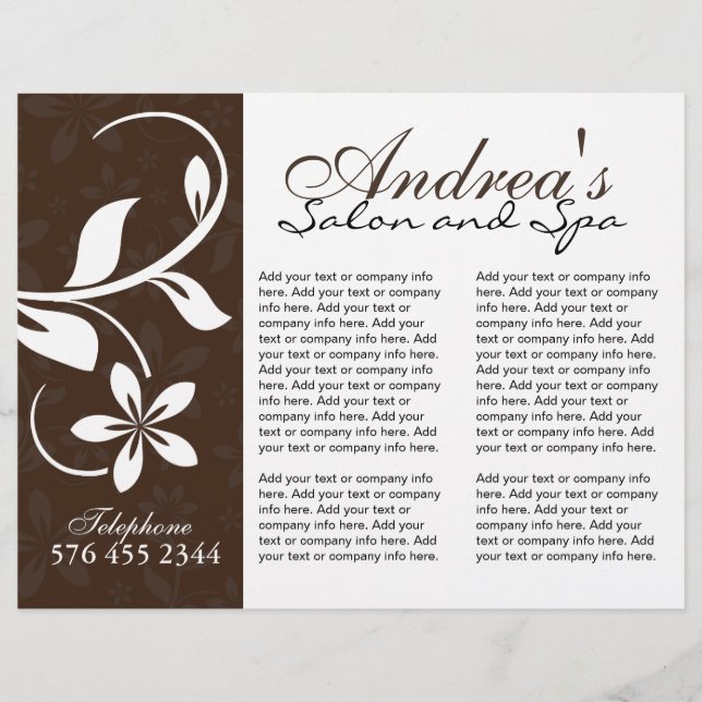 Brochure de salon de beauté à trois volets (Devant)
