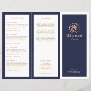 Brochure de Spa TriFold Feuille Gold SkinCare