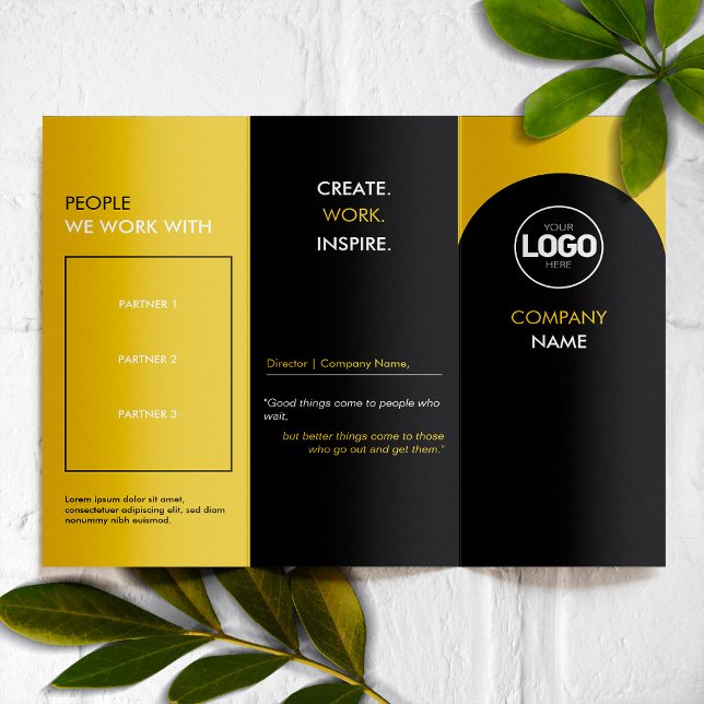 Brochure d'entreprise moderne noir et jaune (Créateur téléchargé)