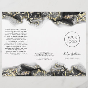 brochure design en marbre noir