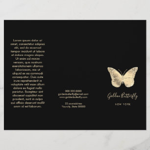 brochure du logo papillon en feuille d'or faux