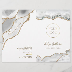 brochure du menu du service agate blanc