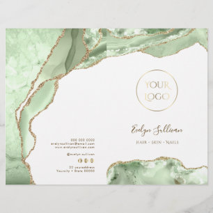 brochure du menu du service agate vert jade