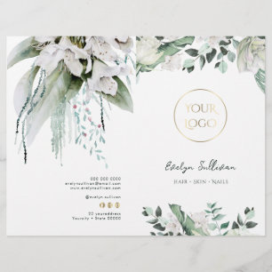 Brochure du menu du service de verdure émeraude