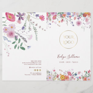 Brochure du menu du service fleur sauvage frais