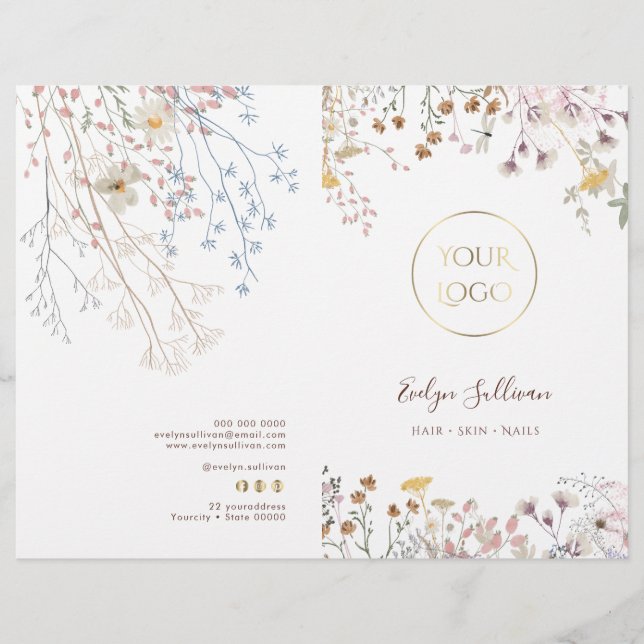 brochure du menu service fleur sauvage (Devant)