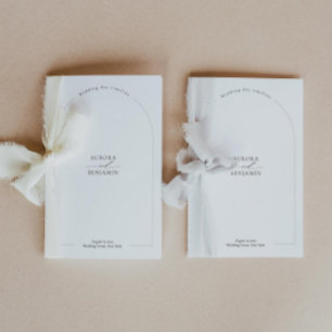 Brochure du programme de mariage moderne avec icôn