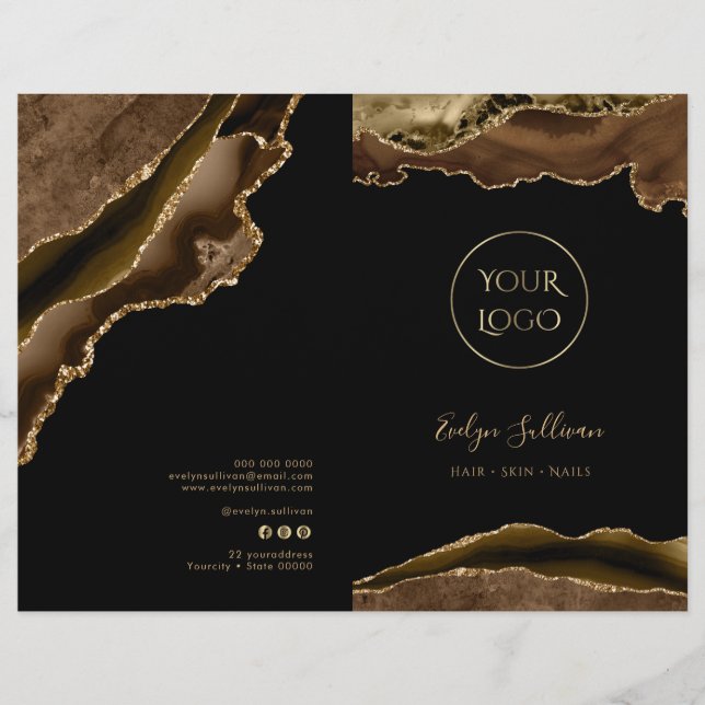 brochure du service agate brun et or (Devant)