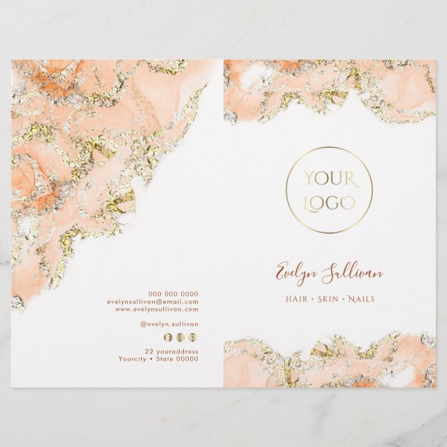 Brochure du service de design en marbre beige (Devant)