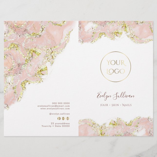 Brochure du service de design en marbre rose (Devant)