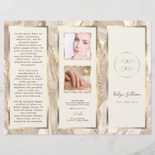 Brochure élégante d'agate d'or ivoire