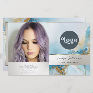 brochure en marbre bleu