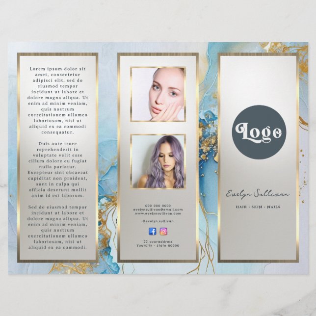 brochure en marbre bleu (Devant)