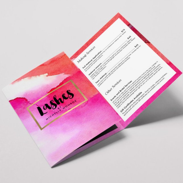 Brochure Extensions de traits en couleur rose gras (Créateur téléchargé)