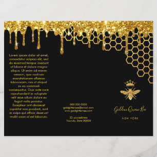 brochure fausse parties scintillant queen bee