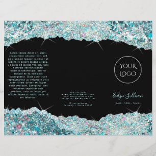 Brochure Faux parties scintillant turquoise