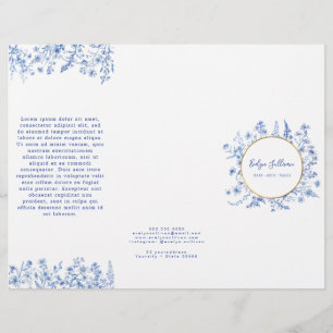 Brochure fleur sauvage bleu français