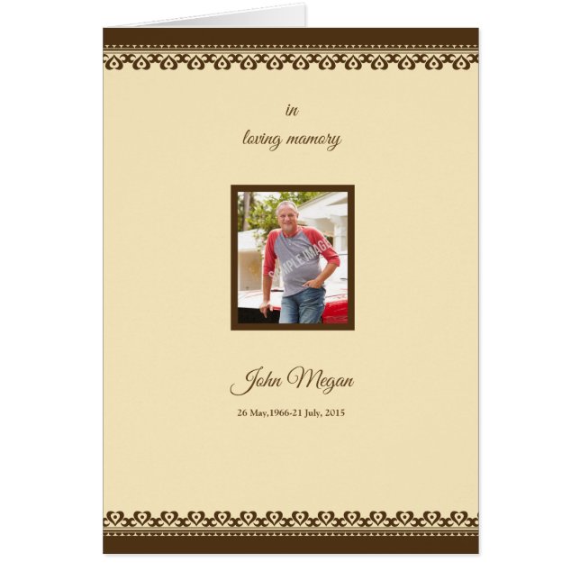 Brochure funèbre de modèle de programme (Devant)