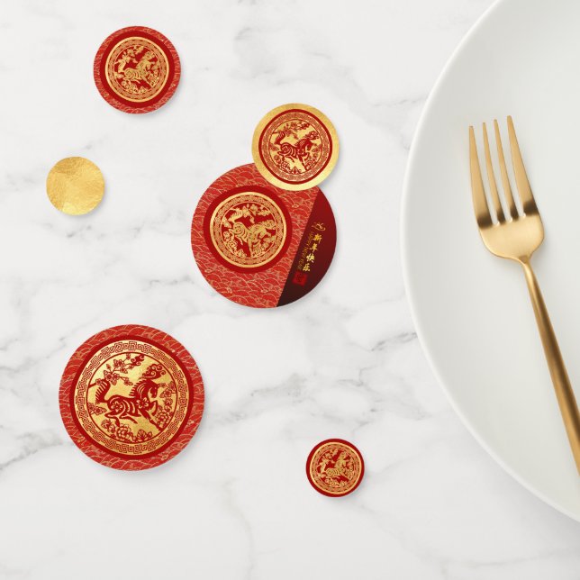 Brochure Gold Red Horse 2026 Golden Party Confetti (Groupe)