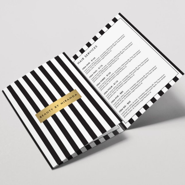 Brochure Luxe Gras en Rayures Noir et Blanc (Créateur téléchargé)