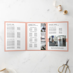 Brochure minimaliste moderne sur les prix rose et