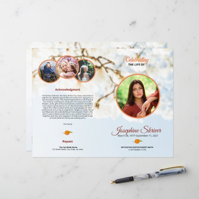 Brochure Modèle du programme funéraire (Devant/Arrière en situation)