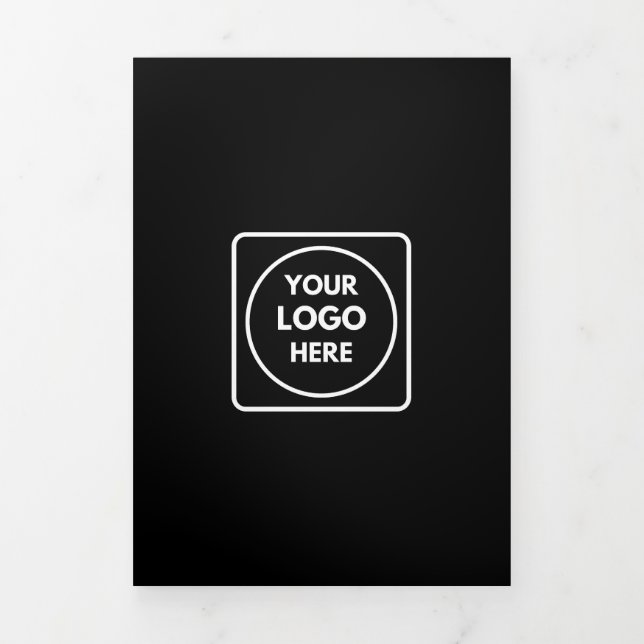 Brochure noire pliée | Entreprise moderne personna (Page de couverture)