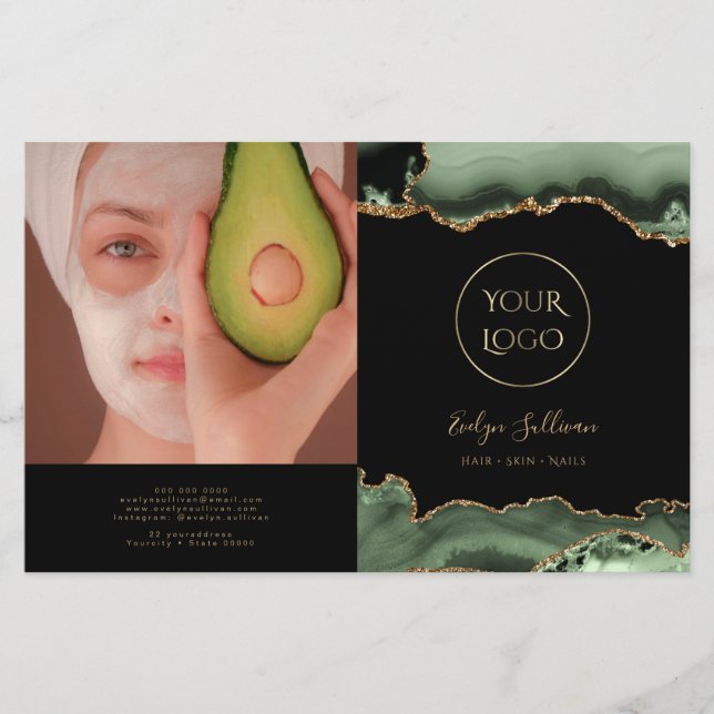Brochure pliante d'agneau vert Sage (Devant)