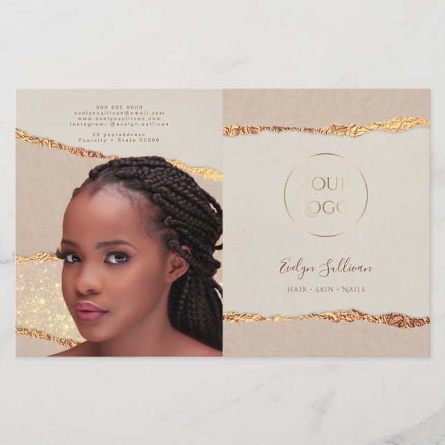 Brochure pliante en papier déchiré Shimmer (Devant)