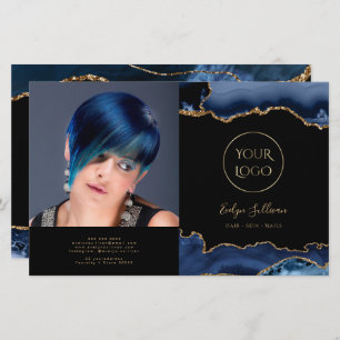 brochure pliée d'agate bleue