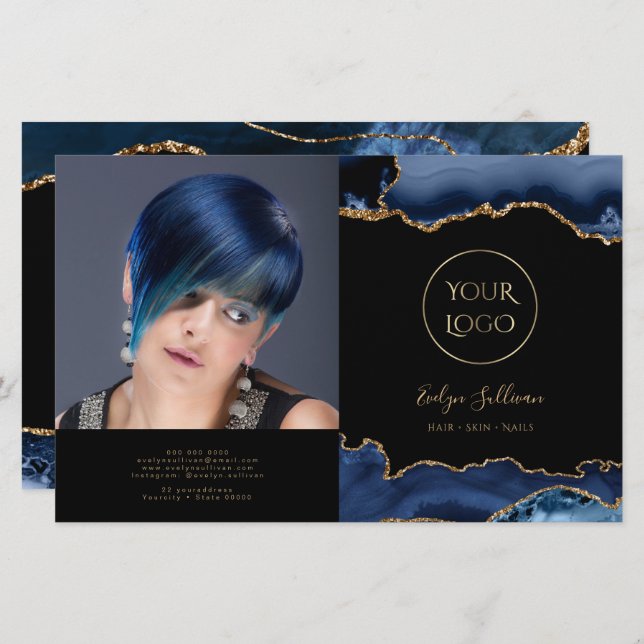 brochure pliée d'agate bleue (Devant / Derrière)