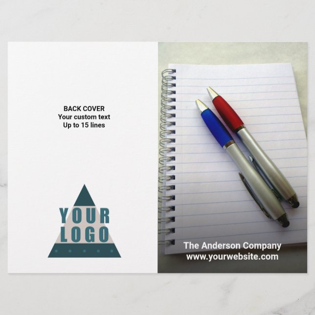 Brochure pliée du logo de l'entreprise (Devant)